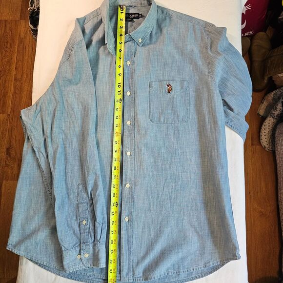 U.S. Polo Assn. Denim Men's Button Up Jean Shirt 100% Cotton sz 2XL - Picture 4 of 8